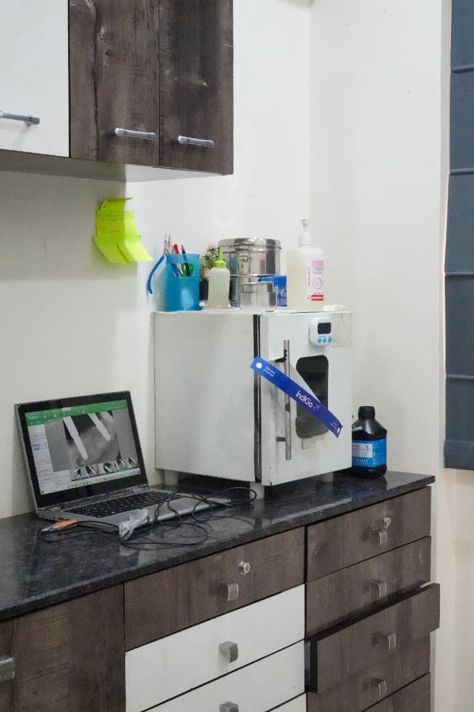 Digital dental X-ray and sterilization equipment at Oracare Dental Pune demonstrating modern technology